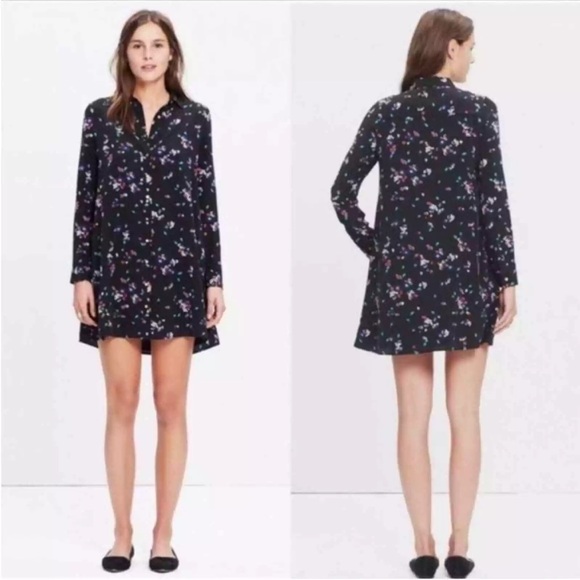 Sezane Floral Silk Shirt Dress - Picture 4 of 17